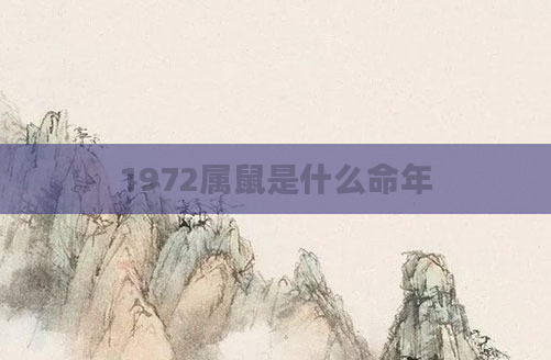 1972属鼠是什么命年
