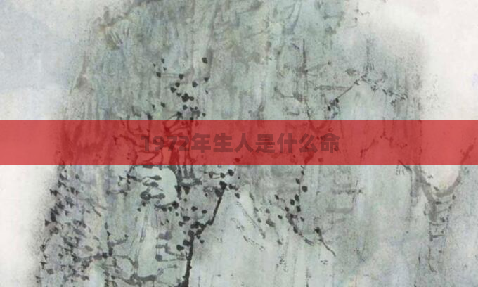 1972年生人是什么命
