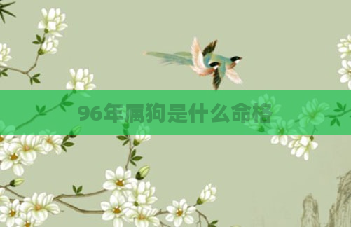 96年属狗是什么命格