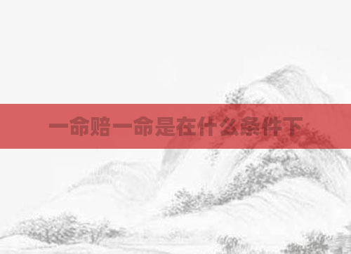 一命赔一命是在什么条件下