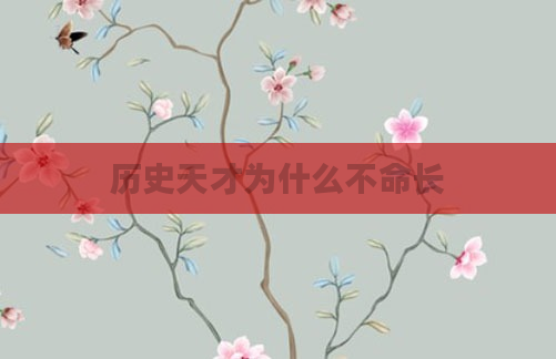 历史天才为什么不命长