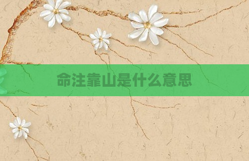 命注靠山是什么意思