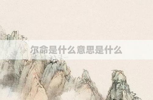 尔命是什么意思是什么