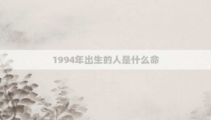 1994年出生的人是什么命
