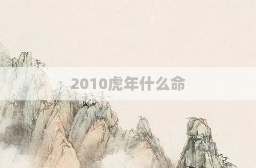 2010虎年什么命
