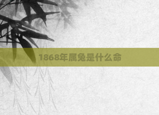 1868年属兔是什么命