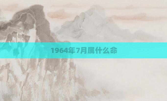 1964年7月属什么命