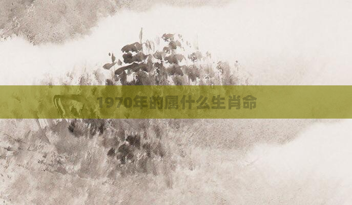 1970年的属什么生肖命