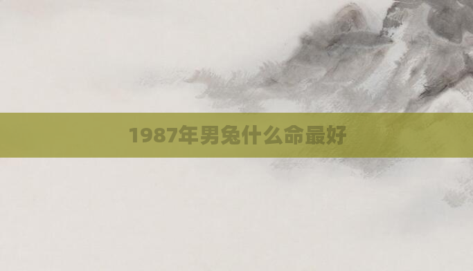 1987年男兔什么命最好