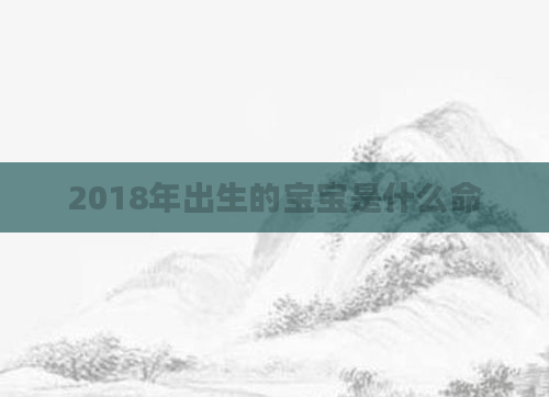 2018年出生的宝宝是什么命