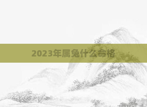 2023年属兔什么命格