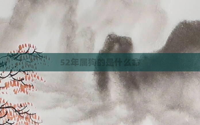 52年属狗的是什么命