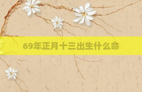 69年正月十三出生什么命