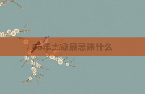 86年土命最忌讳什么