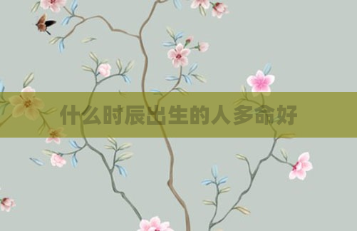 什么时辰出生的人多命好
