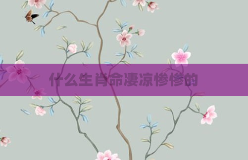 什么生肖命凄凉惨惨的