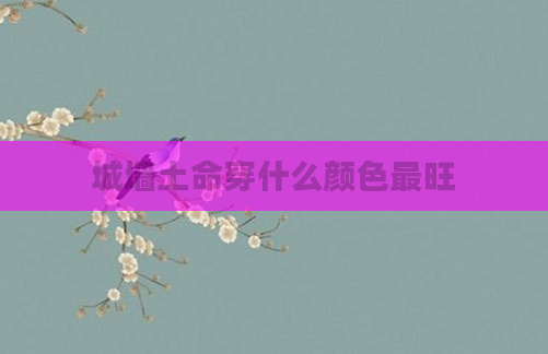 城墙土命穿什么颜色最旺