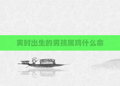 寅时出生的男孩属鸡什么命