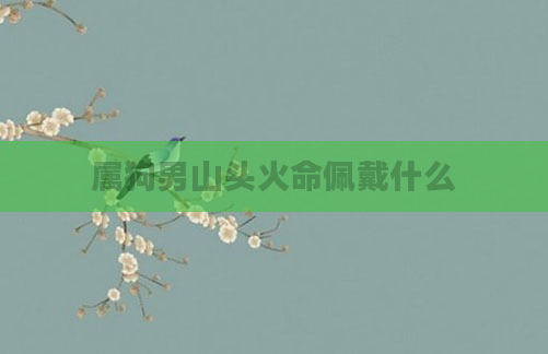 属狗男山头火命佩戴什么