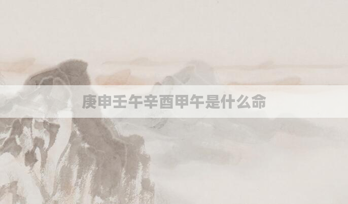 庚申壬午辛酉甲午是什么命