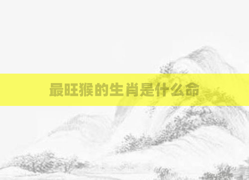 最旺猴的生肖是什么命