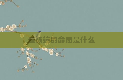 最极端的命局是什么