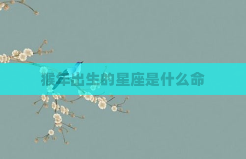 猴年出生的星座是什么命