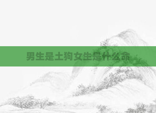 男生是土狗女生是什么命