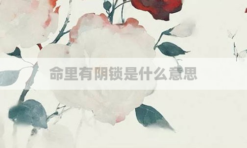 命里有阴锁是什么意思