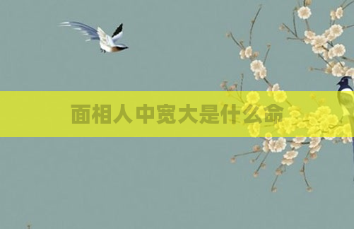 面相人中宽大是什么命