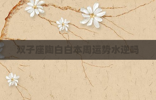 双子座陶白白本周运势水逆吗