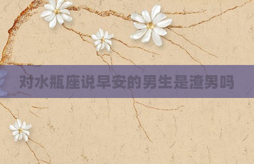 对水瓶座说早安的男生是渣男吗