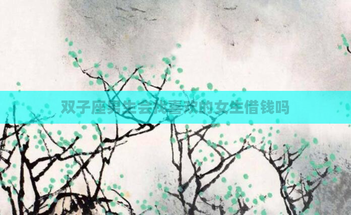 双子座男生会找喜欢的女生借钱吗