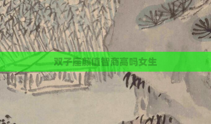 双子座颜值智商高吗女生