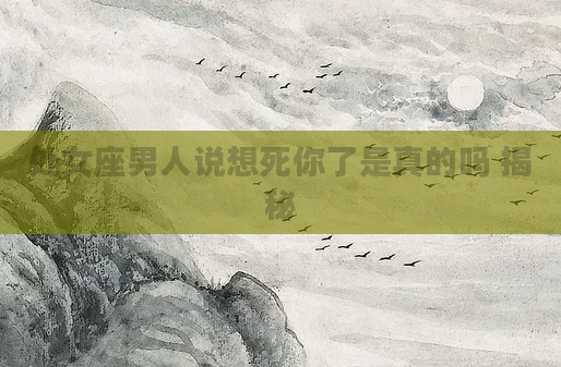 处女座男人说想死你了是真的吗 揭秘