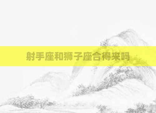 射手座和狮子座合得来吗