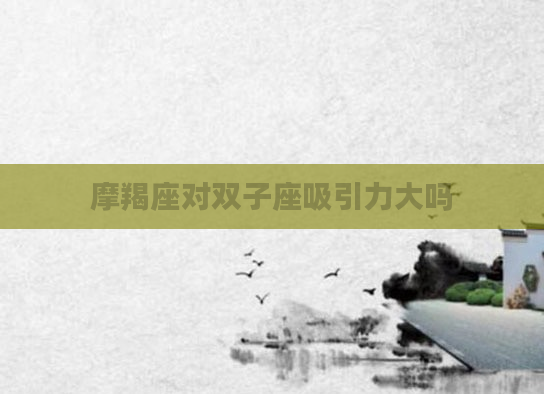 摩羯座对双子座吸引力大吗