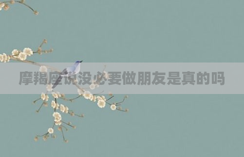 摩羯座说没必要做朋友是真的吗