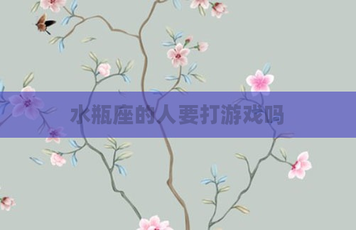 水瓶座的人要打游戏吗
