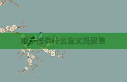 狮子座有什么含义吗男生