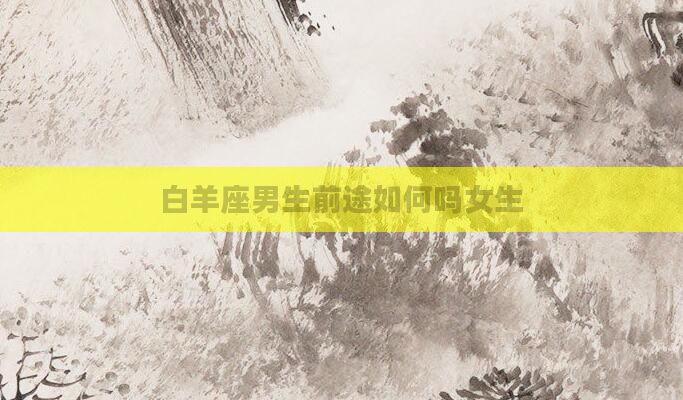 白羊座男生前途如何吗女生