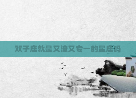 双子座就是又渣又专一的星座吗