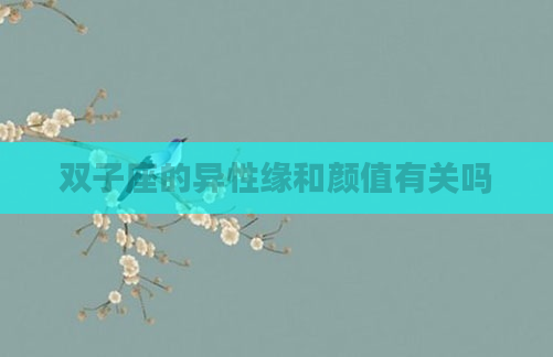 双子座的异性缘和颜值有关吗