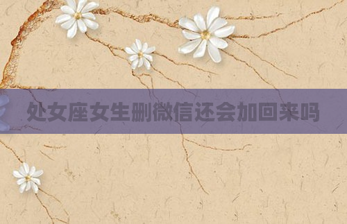 处女座女生删微信还会加回来吗