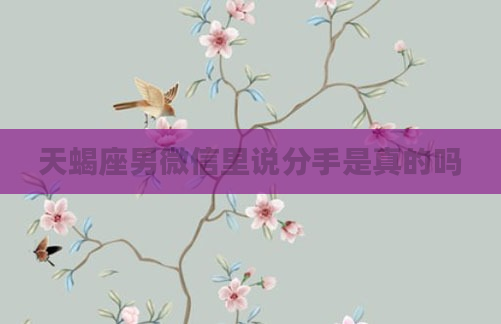 天蝎座男微信里说分手是真的吗