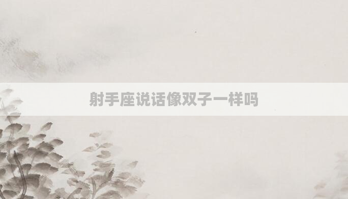 射手座说话像双子一样吗