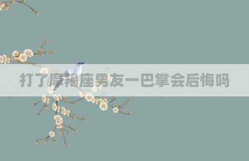 打了摩羯座男友一巴掌会后悔吗