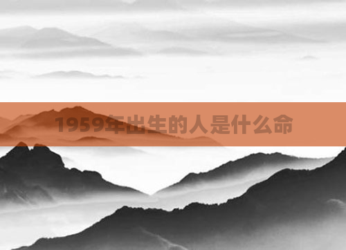1959年出生的人是什么命