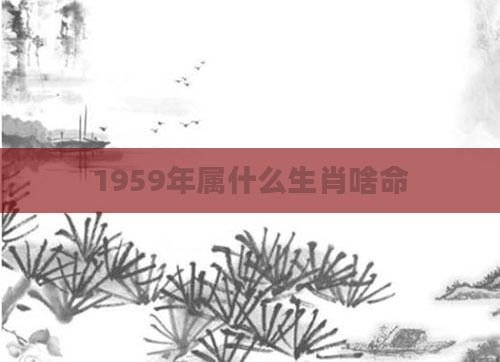 1959年属什么生肖啥命