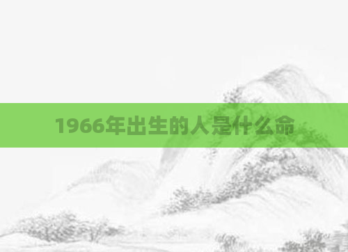 1966年出生的人是什么命